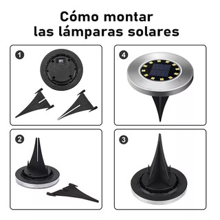 Foto 2 | Paquete de 8 Luces Solares Led Impermeables para Jardín Eo Safe Imports Esi-11056 Plata