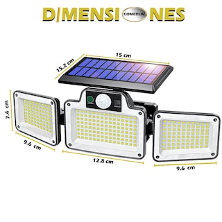 Foto 3 | Lámpara Led Solar Comerliv Suburbana Luminaria Alumbrado Sensor Modos