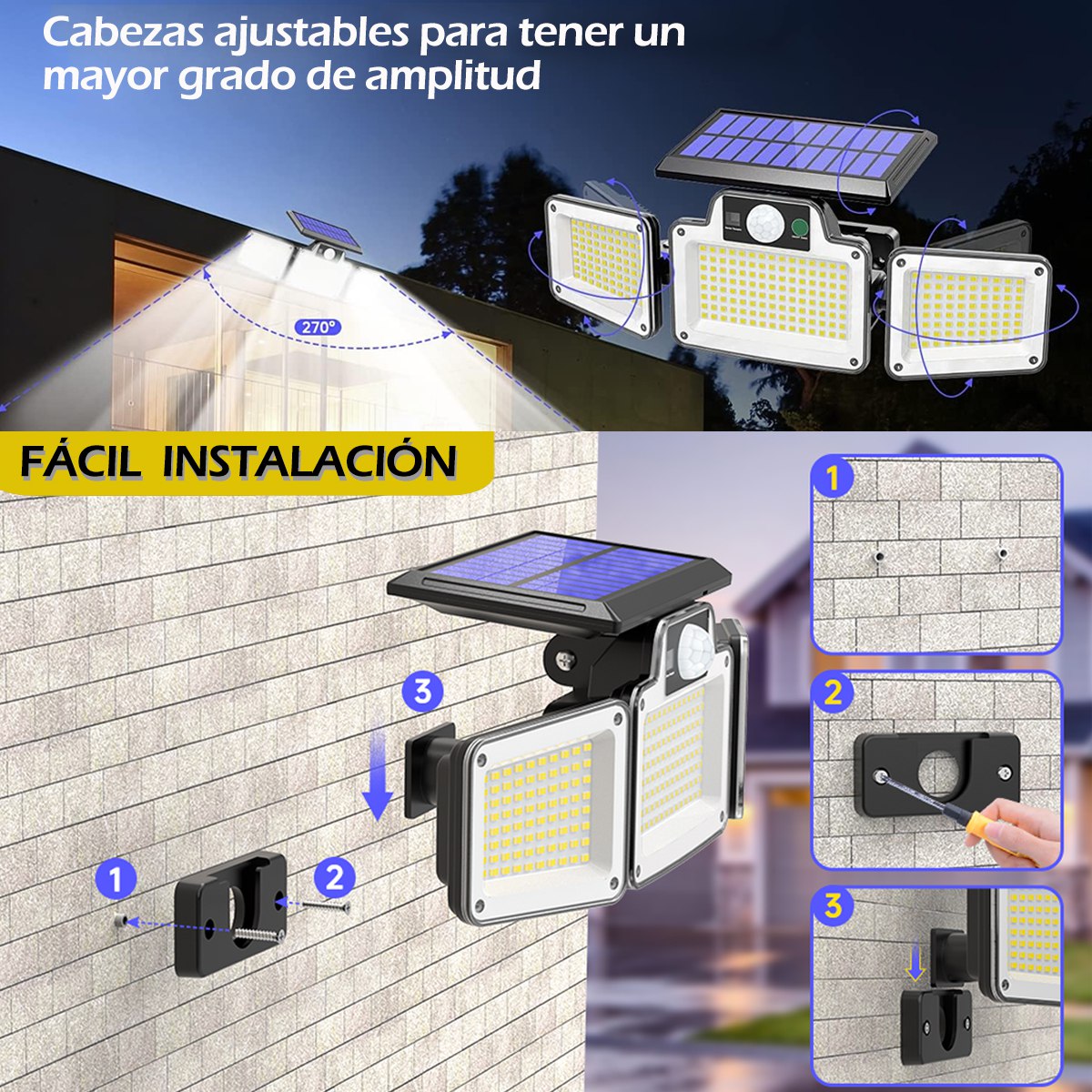 Foto 5 | Lámpara Led Solar Comerliv Suburbana Luminaria Alumbrado Sensor Modos