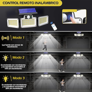 Foto 7 | Lámpara Led Solar Comerliv Suburbana Luminaria Alumbrado Sensor Modos