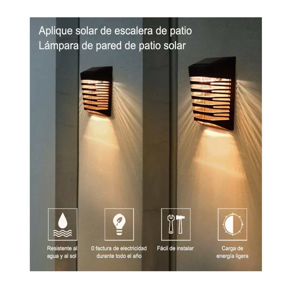 Foto 2 | Lampara Led Solar Belug para Exterior con Sensor Negro