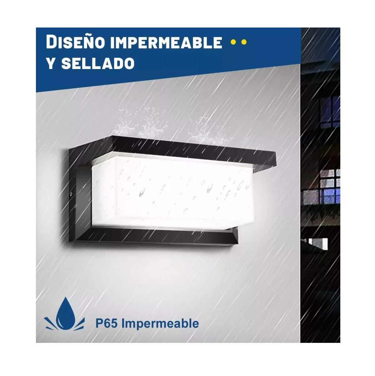 Foto 2 | Lámpara de Pared Impermeable para Exterior Negro