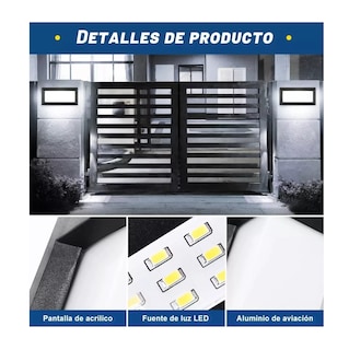 Foto 6 | Lámpara de Pared Impermeable para Exterior Negro