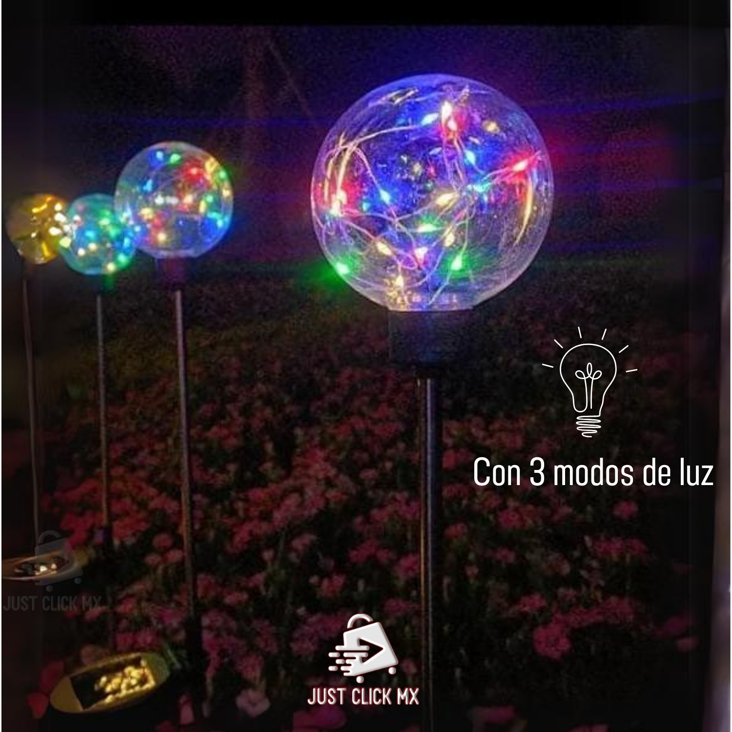 Foto 4 | Set 2 Lámparas Solares Tipo Globo Rgb para Jardín