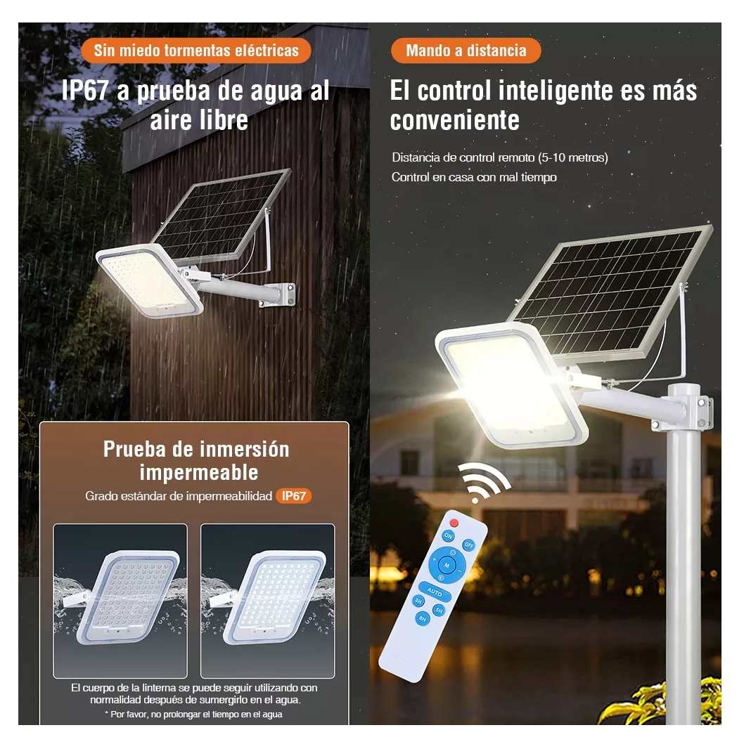 Foto 5 | Lámpara Led Solar Luminaria Suburbana Alumbrado Público 300w