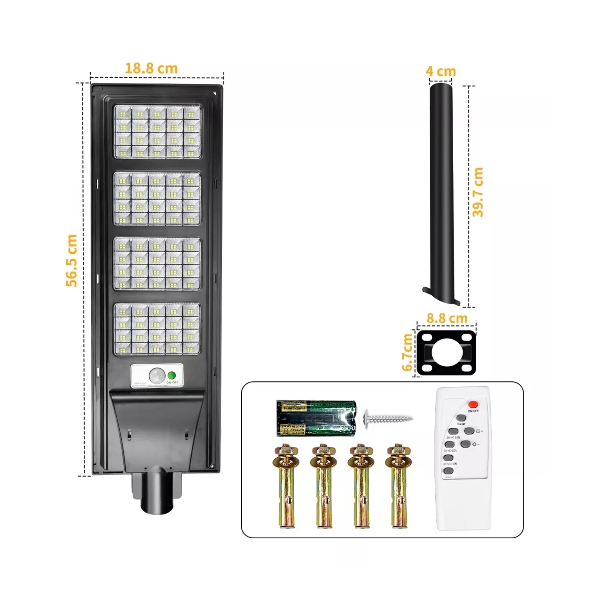 Foto 4 | Lámpara Solar Para Exterior Suburban 300w Eo Safe Imports Esi-13887 Negro