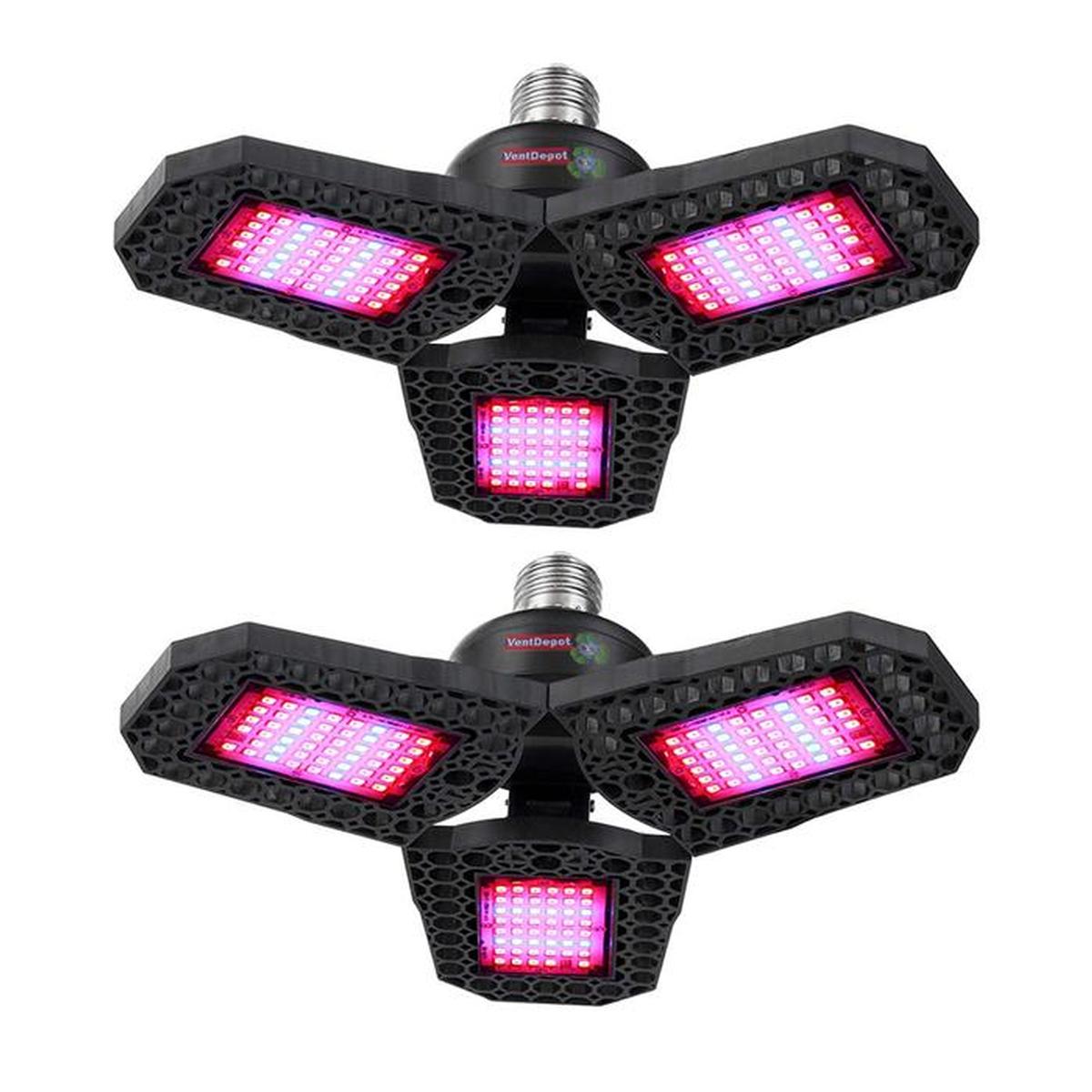 Luz Uv De Cultivo Giratoria Ventdepot Mxhyh-002 2 Piezasvioleta Y Rosa Cálida