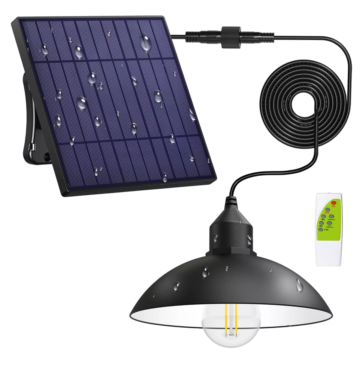 Lámpara Colgante Lab.G Negra Solar Recargable para Jardín y Exteriores