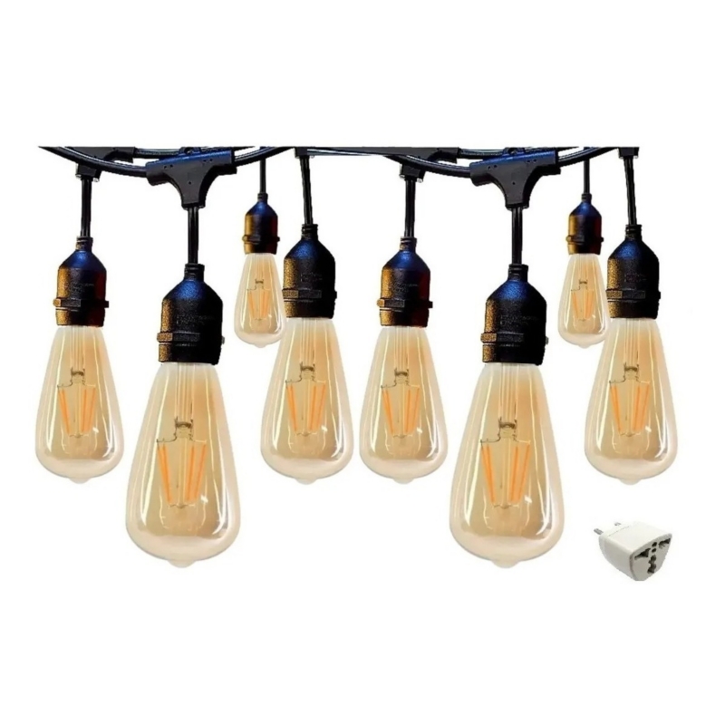 Guirnalda Impermeable De 10 M Con 10 Bombillas Led E27 Vintage - Venta Internacional.