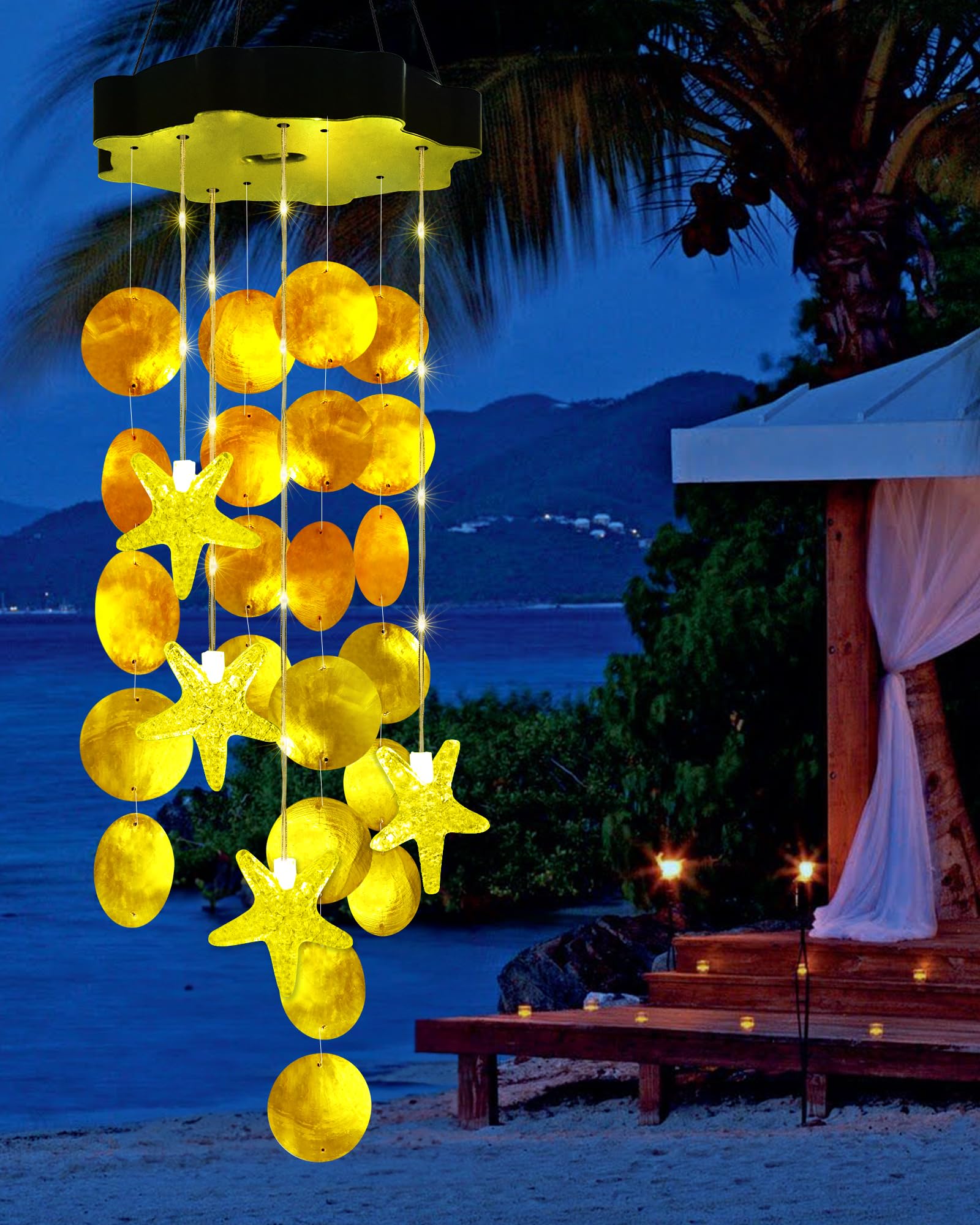 Foto 1 | Carillones De Viento Solares Toodour Shells, Luz Impermeable Para Exteriores - Venta Internacional.