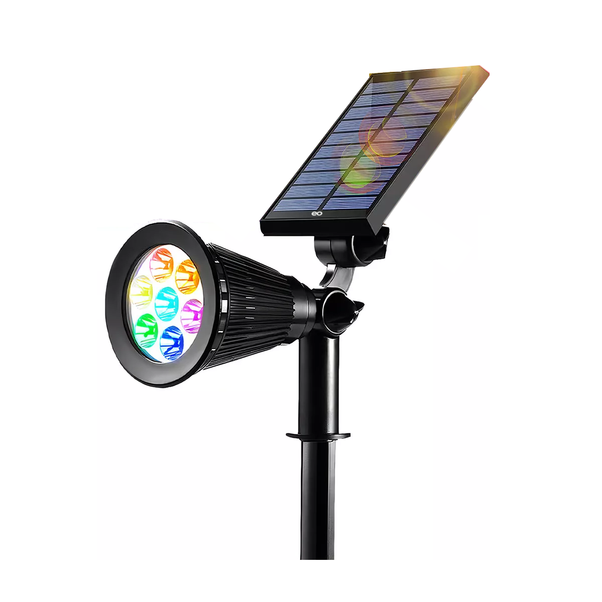 Lámpara Solar Para Jardín Luz Multicolor Eo Safe Imports Esi-18842 Negro