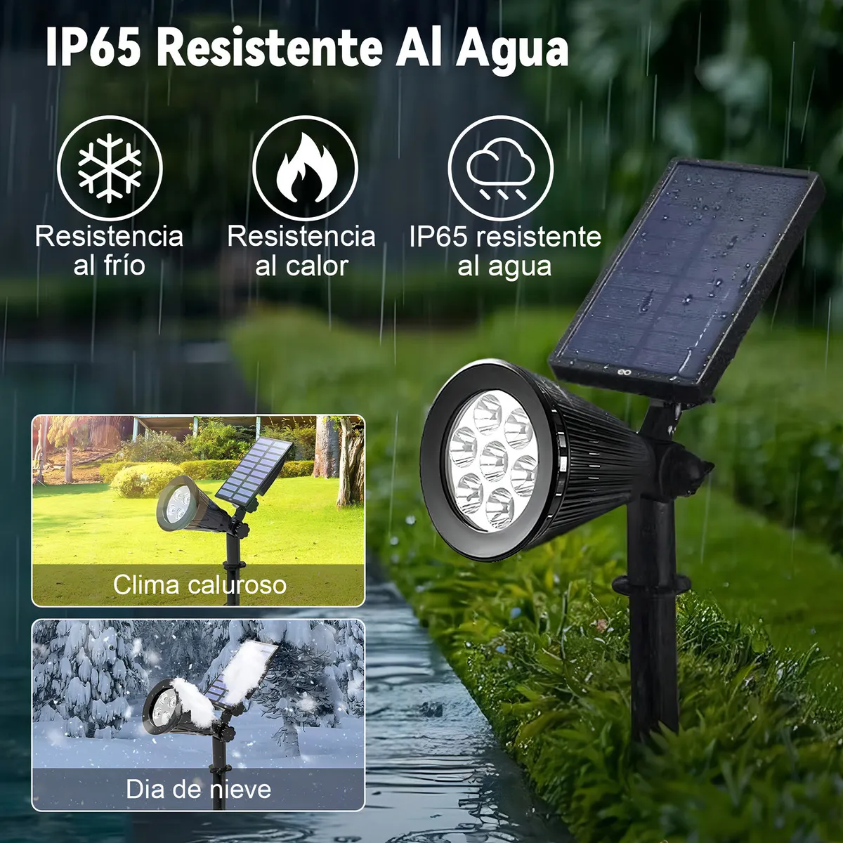 Foto 4 pulgar | Lámpara Solar Para Jardín Luz Multicolor Eo Safe Imports Esi-18842 Negro