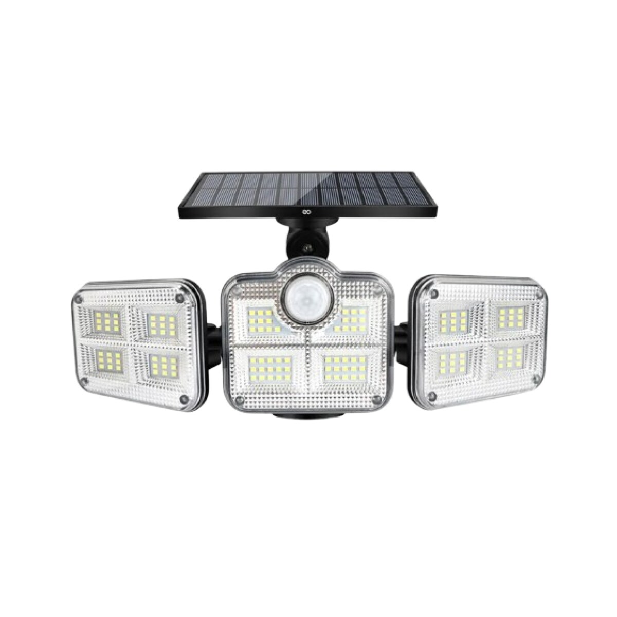 Lámpara Solar 127v Negro Exterior Pared Con Sensor De Movimiento 144led Eo Safe Imports Esi-19129 Negro
