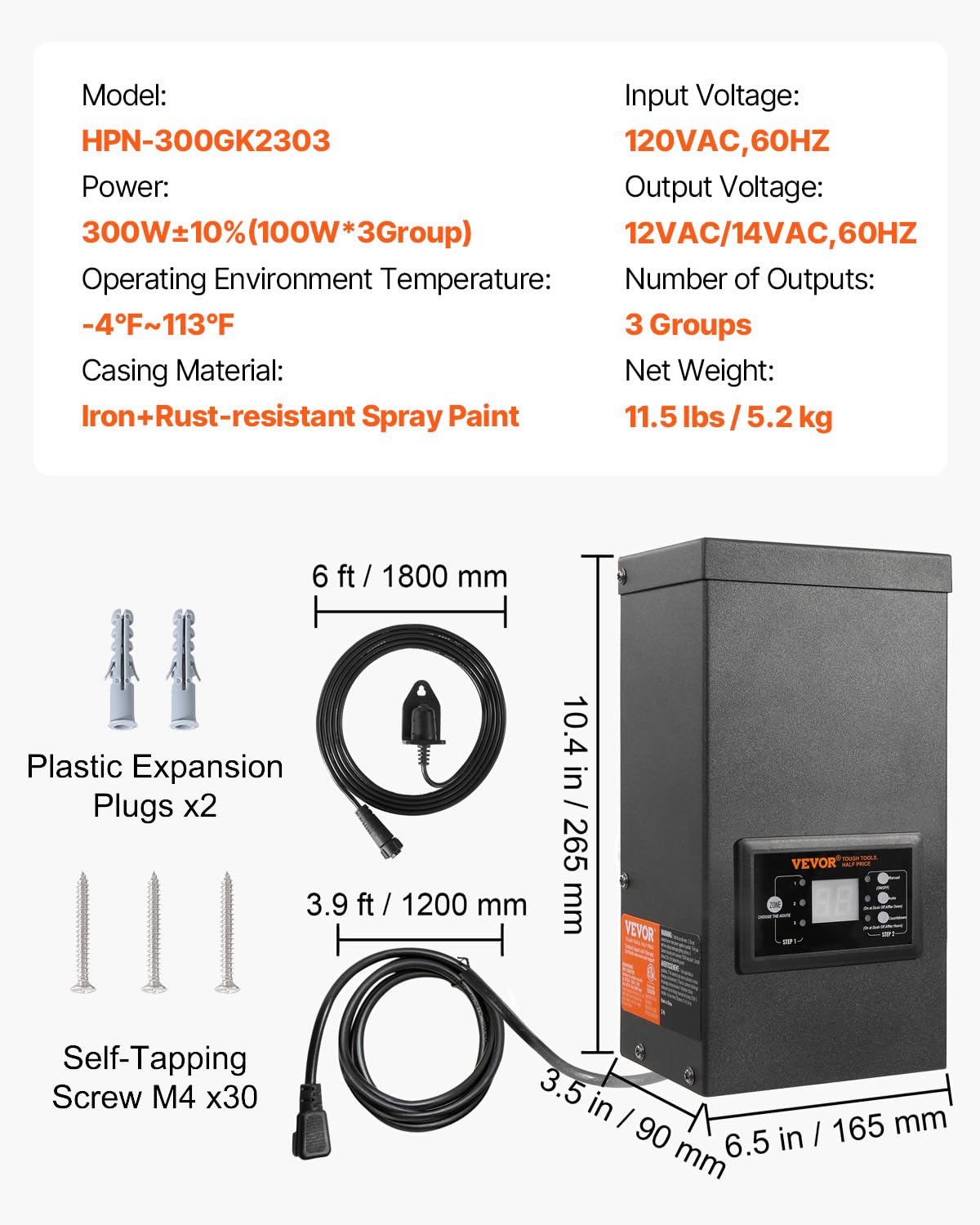 Foto 8 pulgar | Transformador De Baja Tensión Vevor 300w 120v Ac A 12v/14v Ac - Venta Internacional.