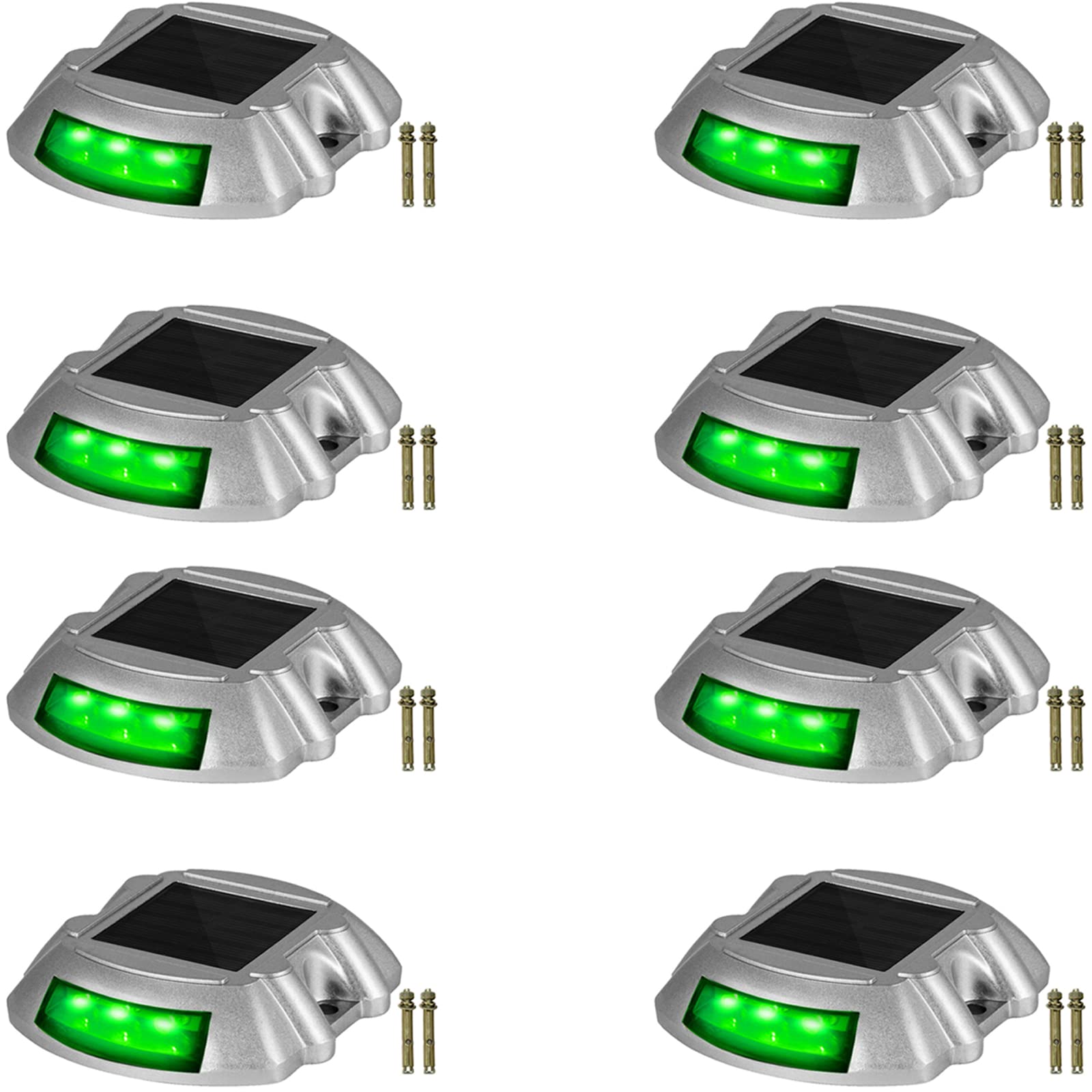 Foto 1 | Luces Solares Para Entrada Vevor, Paquete De 8 Unidades, Led, Impermeables, Color Verde - Venta Internacional.