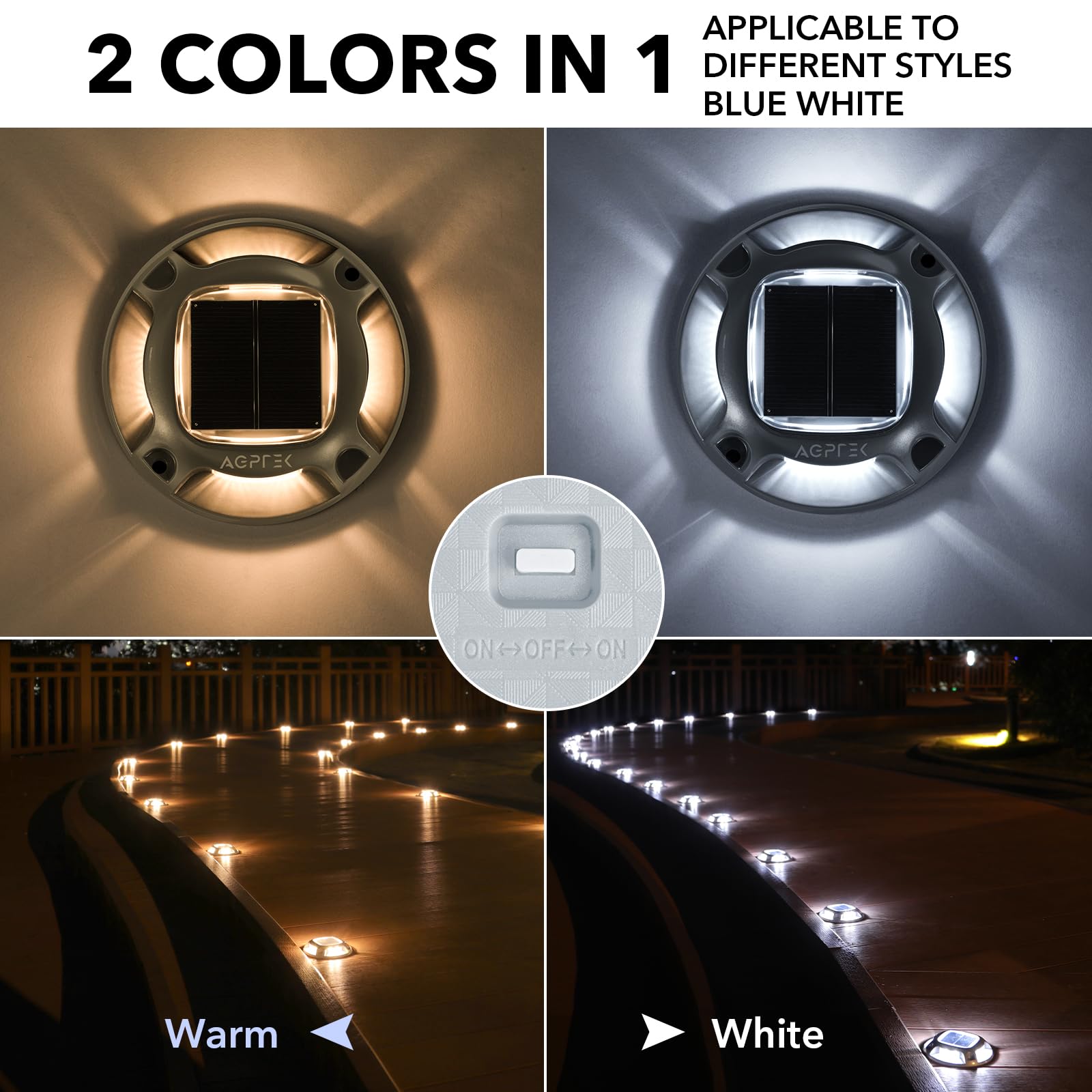 Foto 3 pulgar | Luces Solares Para Entrada Agptek, Paquete De 16, 2 Modos De Color, Impermeables - Venta Internacional.