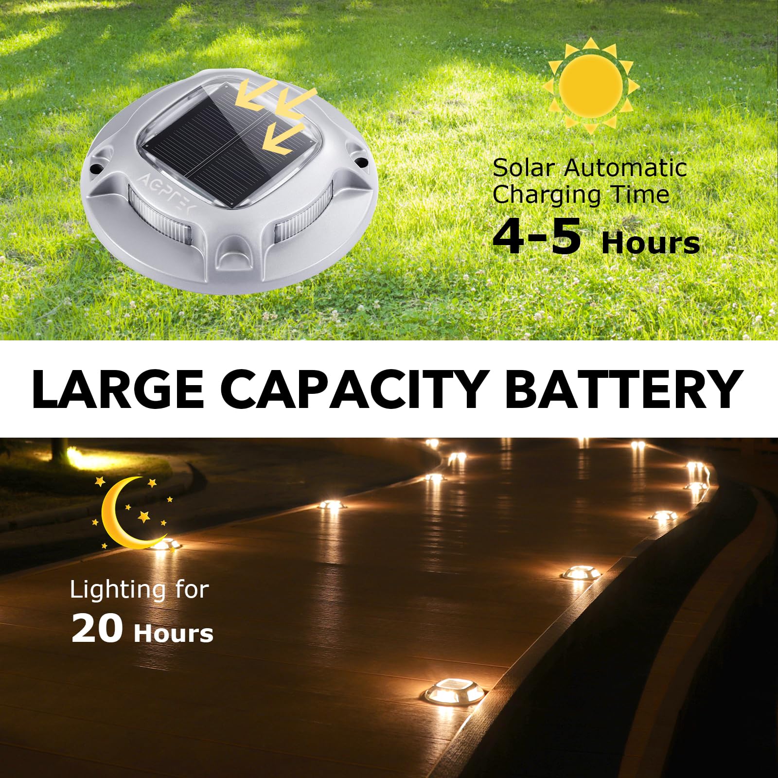 Foto 6 pulgar | Luces Solares Para Entrada Agptek, Paquete De 16, 2 Modos De Color, Impermeables - Venta Internacional.