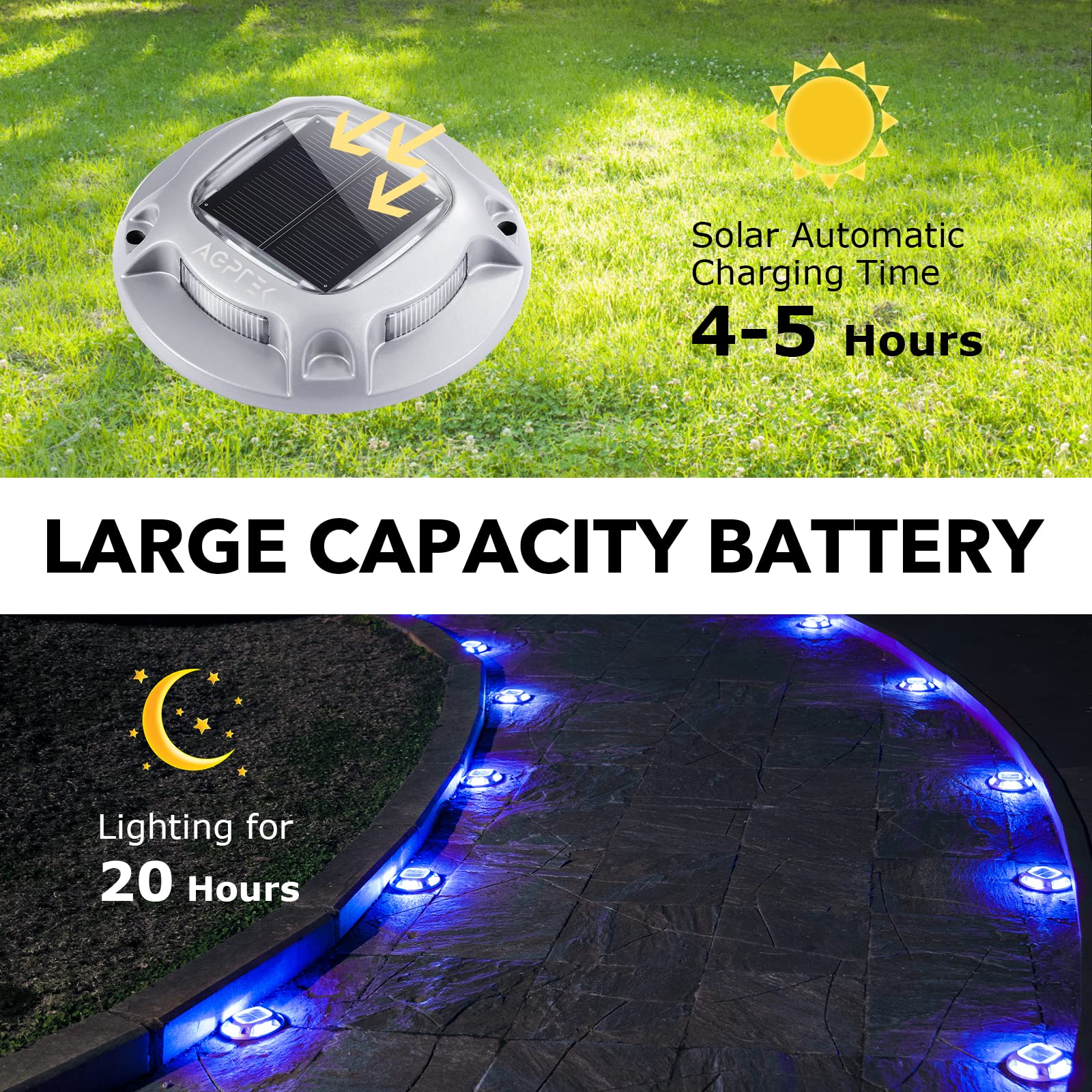 Foto 4 pulgar | Luces Solares Para Entrada Agptek, Paquete De 12, 2 Modos De Color Led - Venta Internacional.