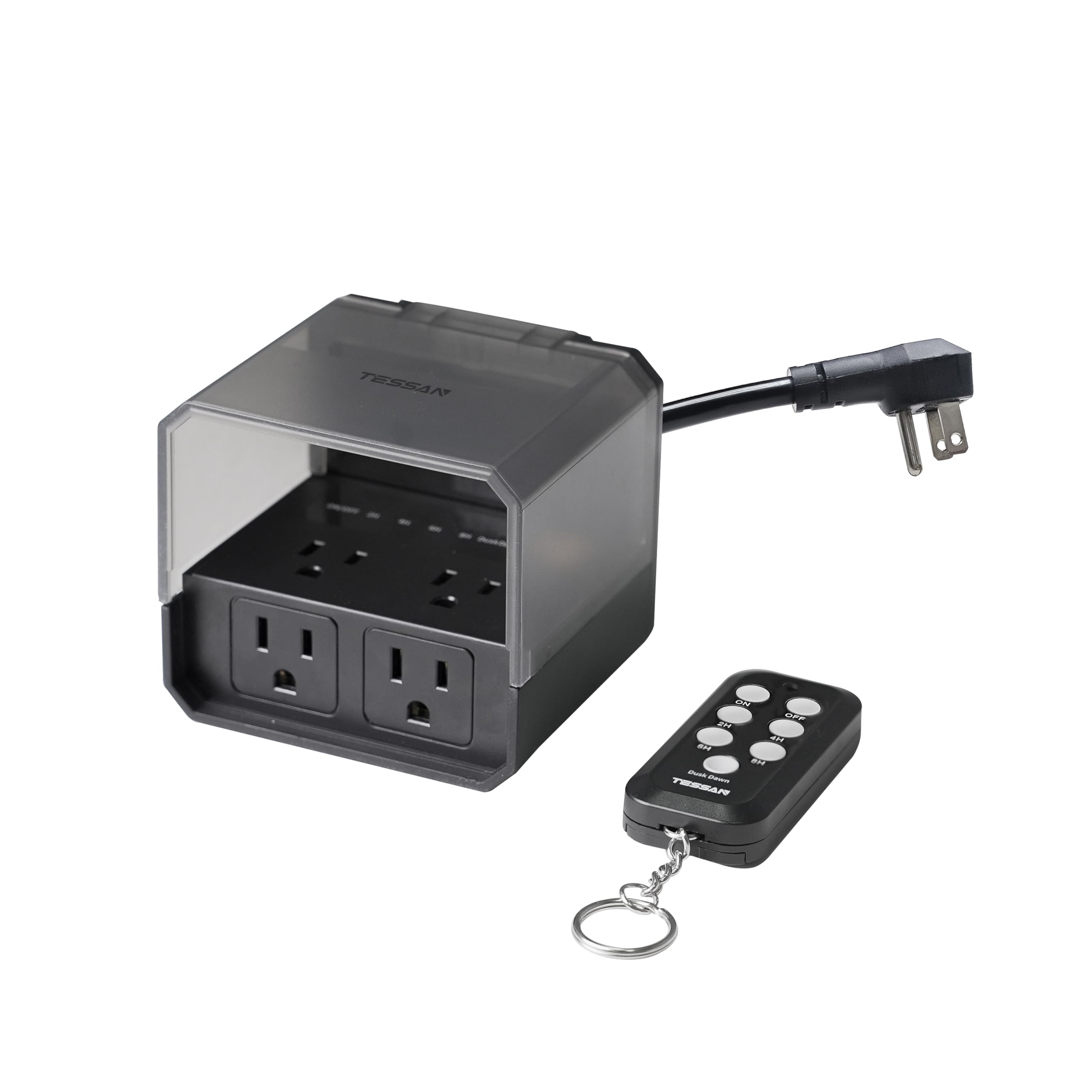 Enchufe Inteligente Tessan Para Exteriores, Temporizador De Luz, 4 Enchufes, Alcance De 100 Pies - Venta Internacional.