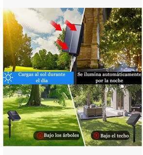 Foto 3 | Manguera Serie Luces Navidad Solar 7m 50led Exterior Jardín 8modos Blanco Luces Decorativa Impermeable