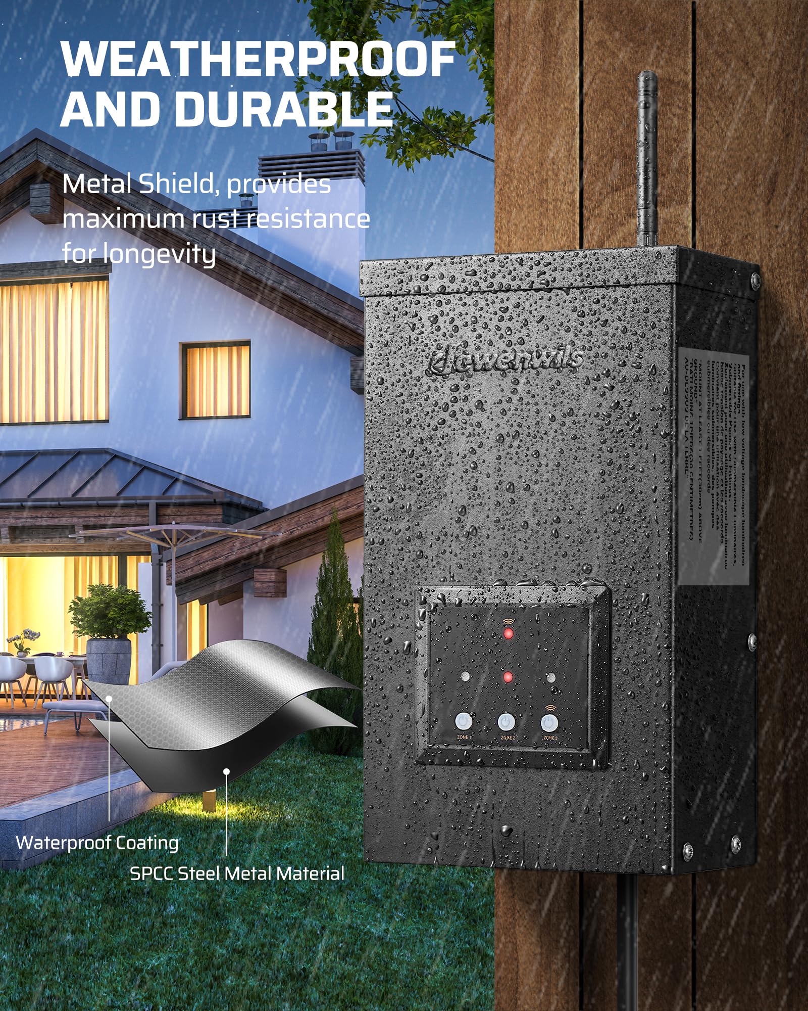 Foto 6 pulgar | Transformador De Paisaje Dewenwils Smart 300 W 3 Salidas 12 V/14 V - Venta Internacional.