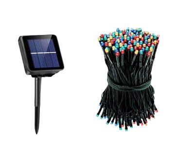 Foto 1 | Goodea Serie Navideña Solar Luces Decoraciones Exterior 100leds 12m Luces Beige Multicolor Series