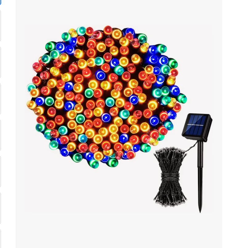 Serie De Luces Navideña Solar Led Multicolor 200 Focos 22 Metros Decorativa