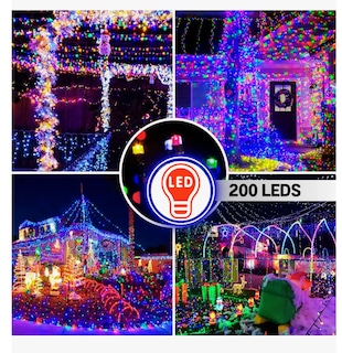 Foto 3 | Serie De Luces Navideña Solar Led Multicolor 200 Focos 22 Metros Decorativa