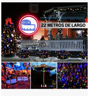 Foto 4 | Serie De Luces Navideña Solar Led Multicolor 200 Focos 22 Metros Decorativa