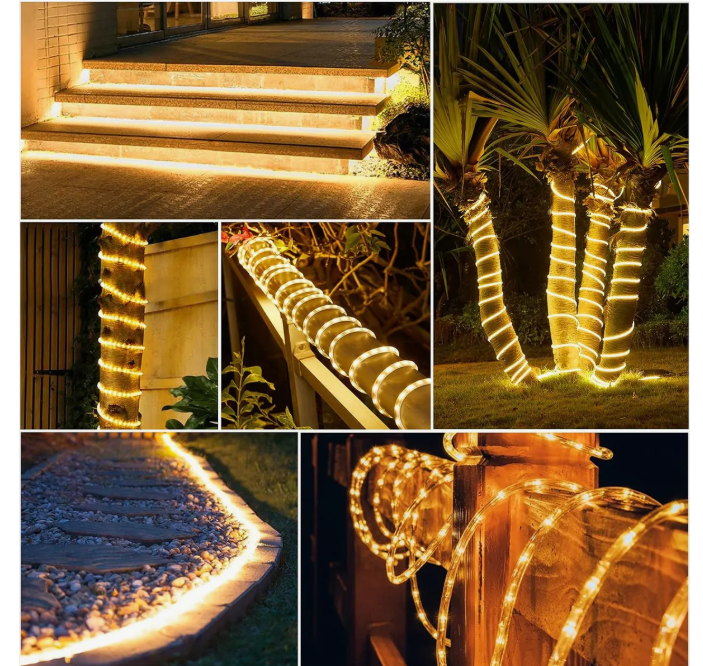 Foto 3 pulgar | Manguera Serie Luces Navidad Solar 7m 50led Exterior Jardín 8modos Blanco Cálido