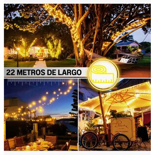 Foto 2 | Serie De Luces Navideña Solar Led Blanco Cálido 200 Focos 22 Metros Decorativa