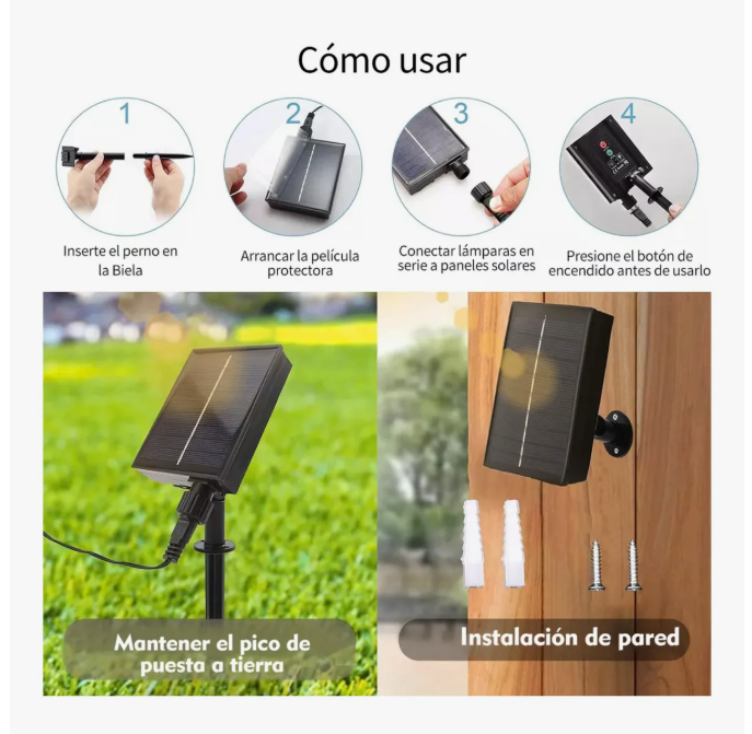 Foto 5 | Serie De Luces Navideña Solar Led Blanco Cálido 200 Focos 22 Metros Decorativa