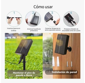 Foto 5 | Serie De Luces Navideña Solar Led Blanco Cálido 200 Focos 22 Metros Decorativa