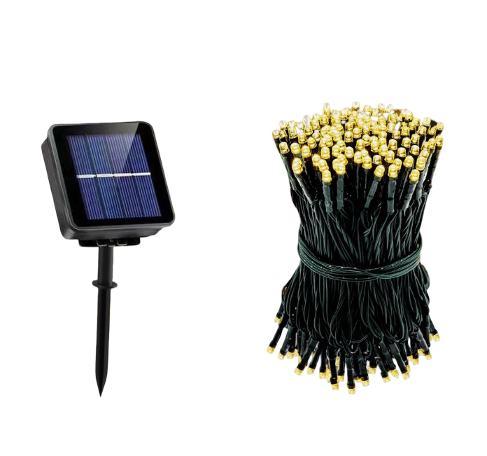 Goodea Serie Navideña Solar Luces Decoraciones Exterior 100leds 12m Luces Blanco Cálido Series
