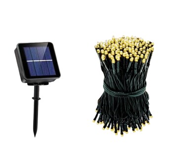 Foto 1 | Goodea Serie Navideña Solar Luces Decoraciones Exterior 100leds 12m Luces Blanco Cálido Series