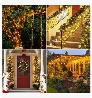 Foto 3 | Goodea Serie Navideña Solar Luces Decoraciones Exterior 100leds 12m Luces Blanco Cálido Series