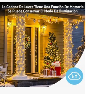 Foto 4 | Goodea Serie Navideña Solar Luces Decoraciones Exterior 100leds 12m Luces Blanco Cálido Series
