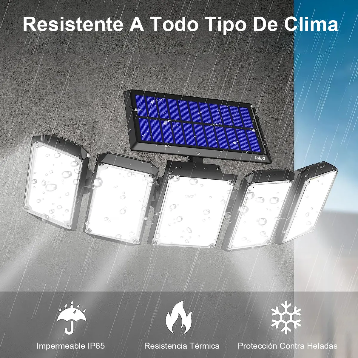Foto 3 pulgar | Lámpara Solar para Exterior Recargable 300 Leds Lab.g Negro