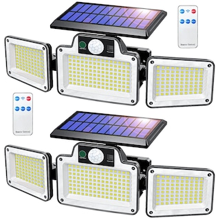 Foto 1 | Set 2 Lámparas Solares Led Exterior 280 Leds Con Sensor De Movimiento 3 Modos Control Remoto E Ip65