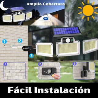 Foto 4 | Set 2 Lámparas Solares Led Exterior 280 Leds Con Sensor De Movimiento 3 Modos Control Remoto E Ip65