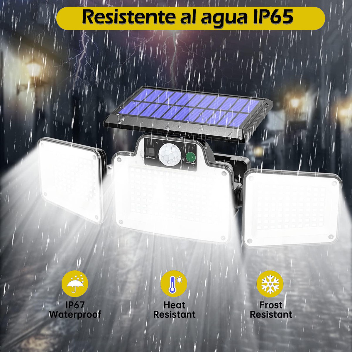 Foto 9 pulgar | Set 2 Lámparas Solares Led Exterior 280 Leds Con Sensor De Movimiento  3 Modos  Control Remoto E Ip65