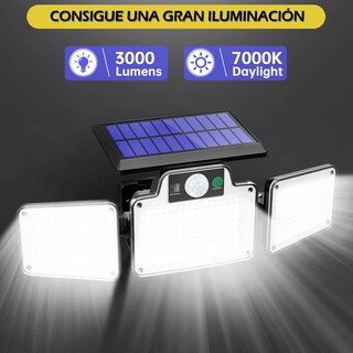 Foto 6 | Lámpara Solar Exterior 280 Leds Con Sensor De Movimiento 3 Modos De Iluminación Impermeable Ip65 Y Control Remoto
