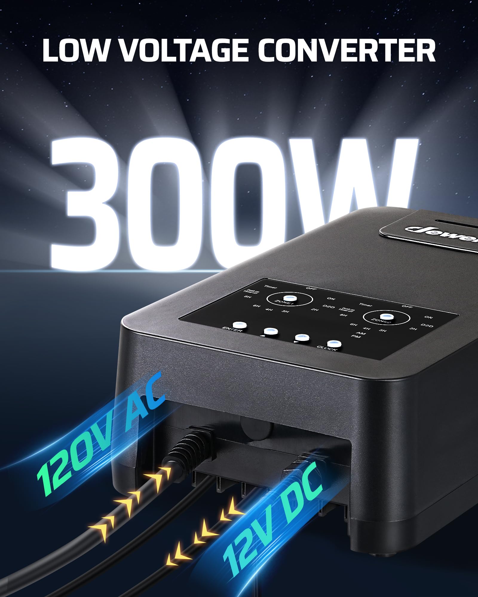 Foto 6 pulgar | Transformador De Paisaje De Bajo Voltaje Dewenwils 300w 12v Dc - Venta Internacional.