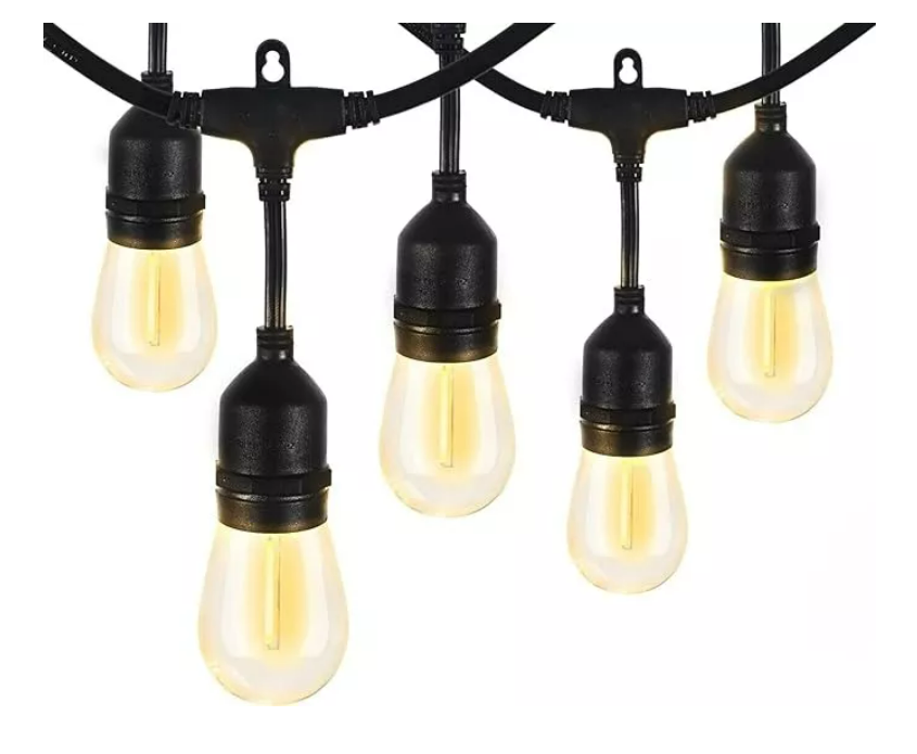 Led Focos Para Exterior Vintage Guirnaldas Decorativas 24+2 Wünd Color Negro