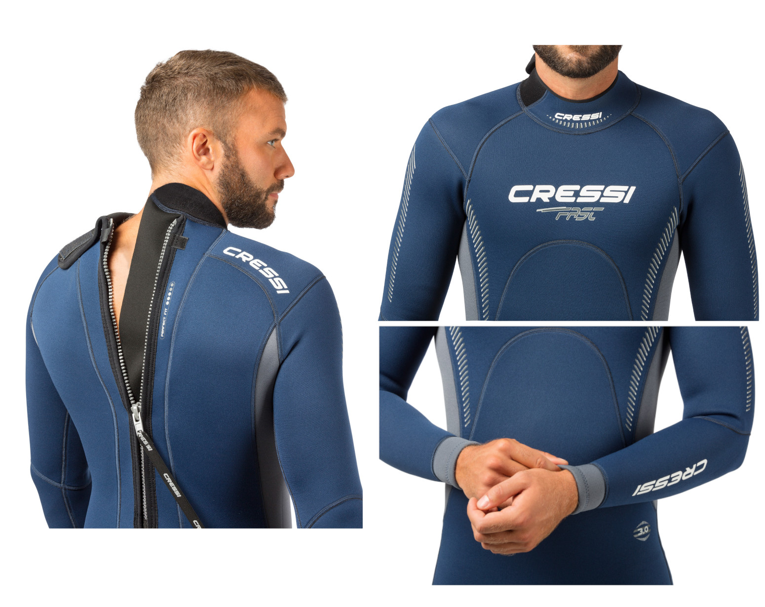 Foto 4 pulgar | Traje de Buceo Cressi Fast Man 3 mm color Azul Talla S
