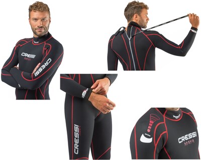 Foto 3 | Traje Cressi Maya Man 2.5 mm Talla XL color Negro con Rojo
