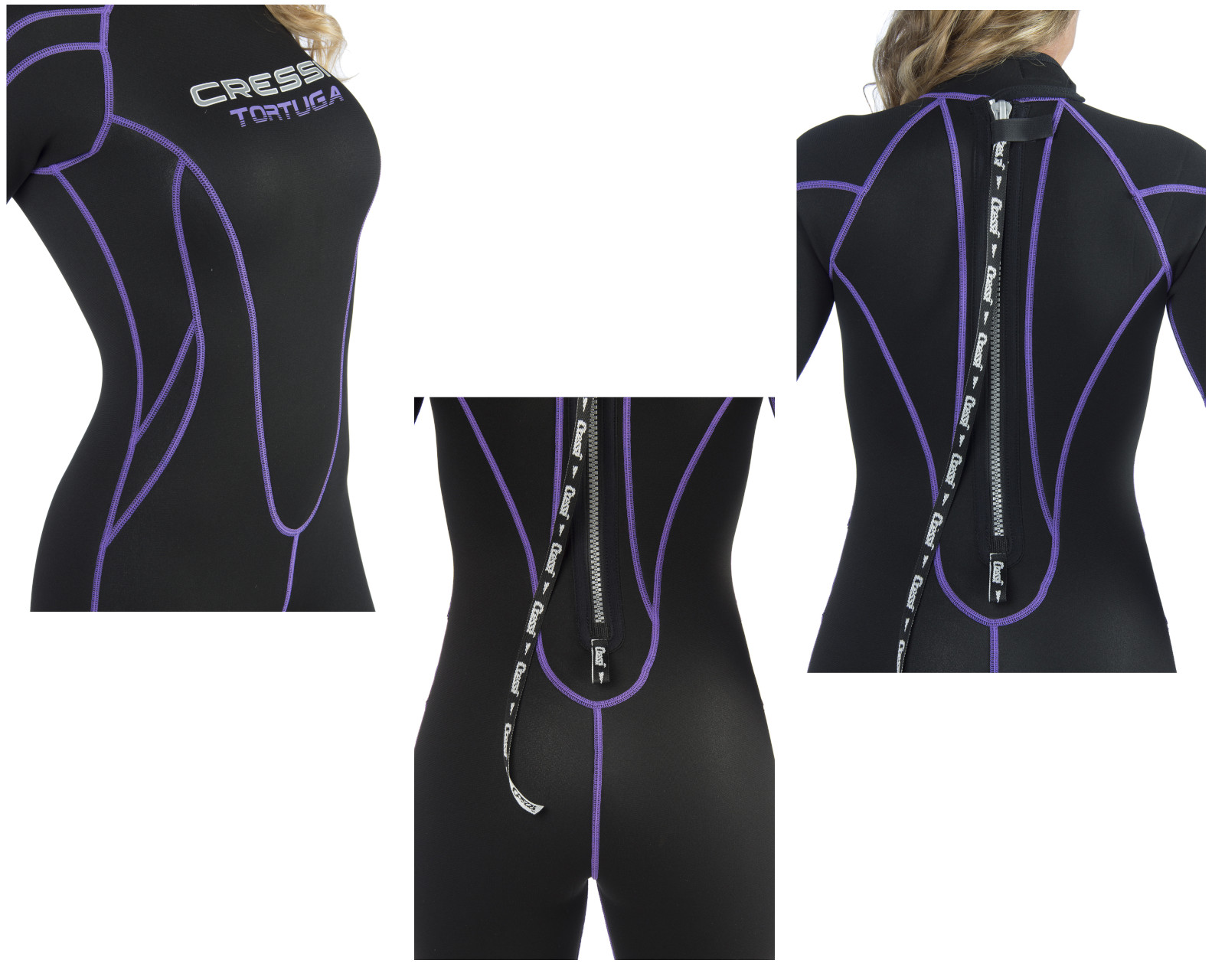 Foto 4 pulgar | Traje Cressi Tortuga Lady 2.5 mm Talla M color Negro con Lila