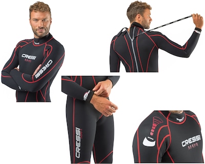 Foto 3 | Traje Cressi Maya Man 2.5 mm Talla M color Negro con Rojo