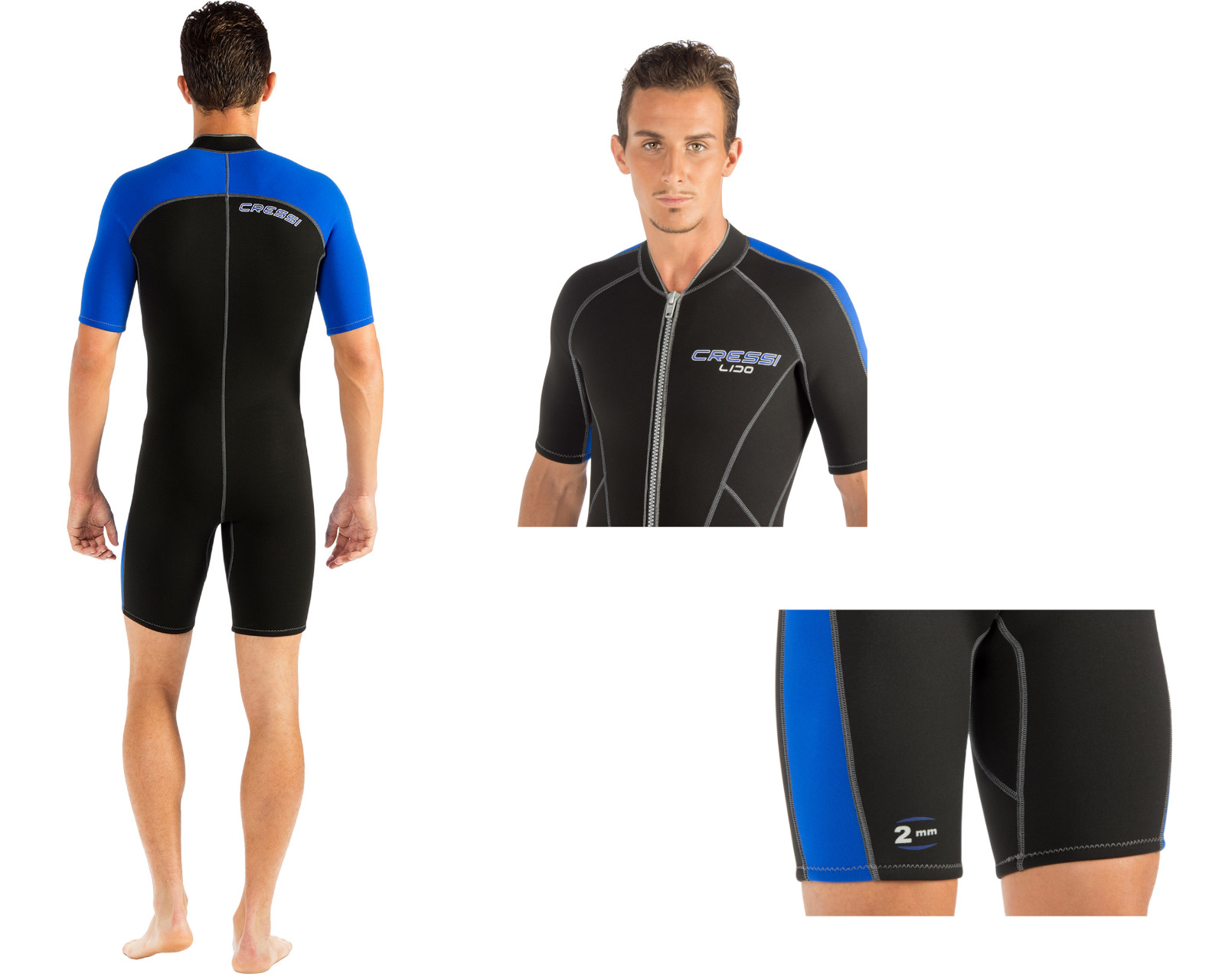 Foto 2 | Traje Cressi Lido Man 2 mm Shorty Talla XS color Negro con Azul