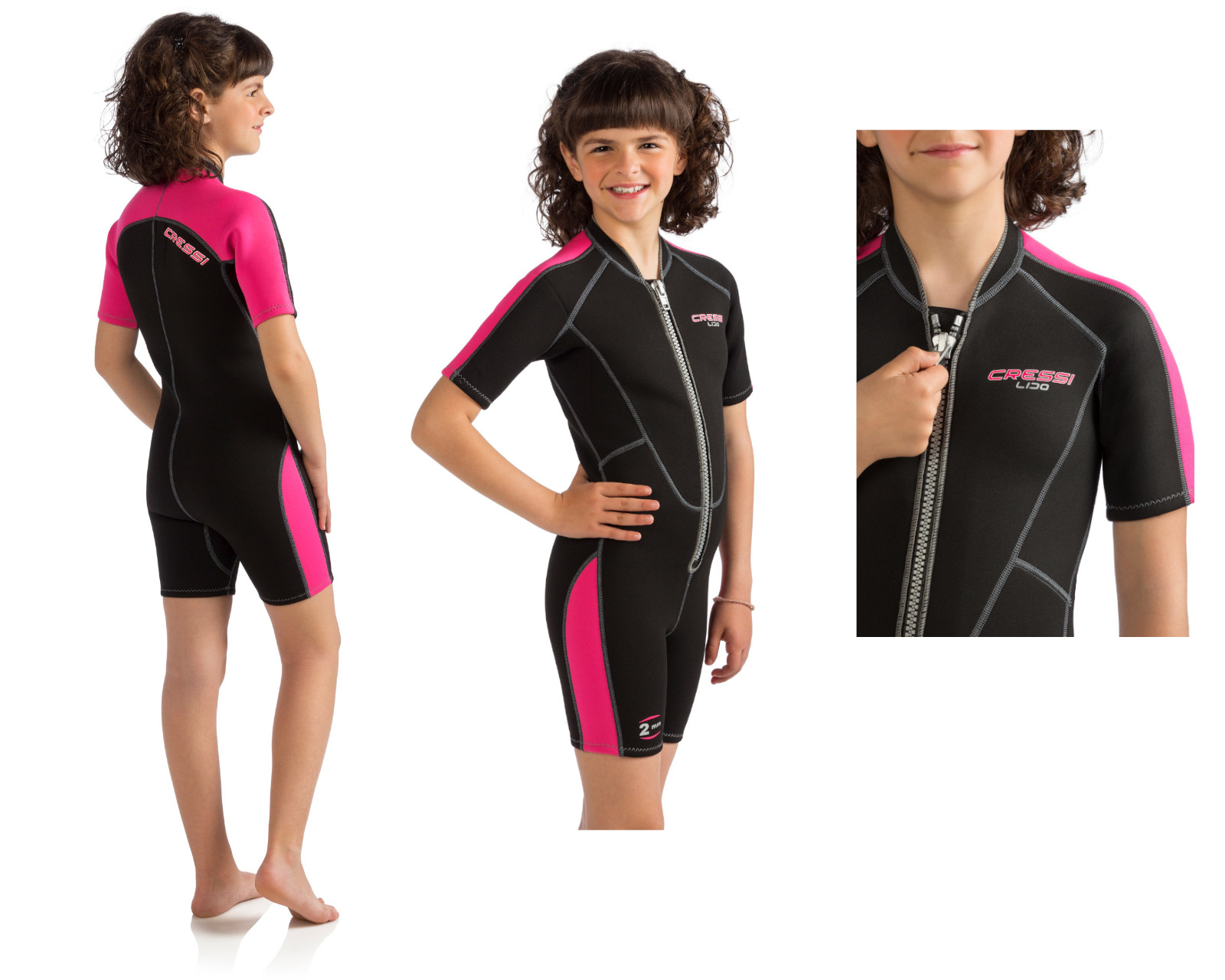 Foto 3 pulgar | Traje Cressi Lido Junior 2 mm Shorty Negro con Rosa Talla L